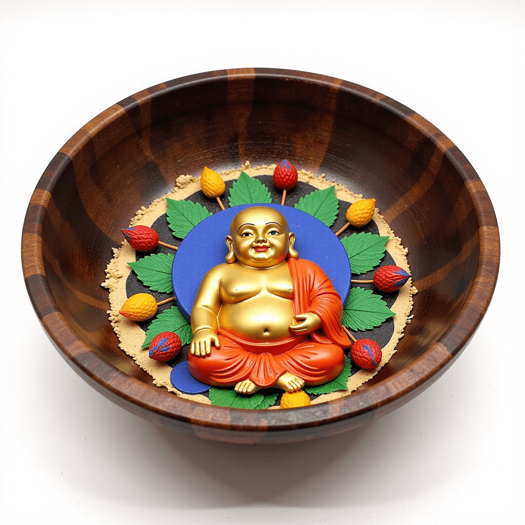 Colorful buddha bowl filled with variety of fresh vegetables and grains