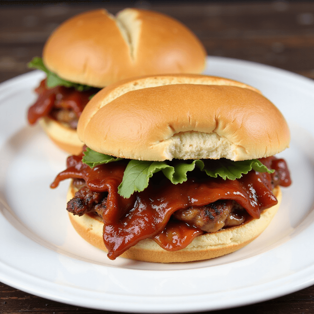 Assembled vegan BBQ sandwich