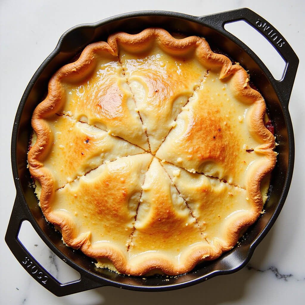 Golden crusted shepherd's pie fresh from the oven