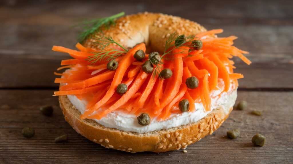 Vegan Carrot Lox Bagels