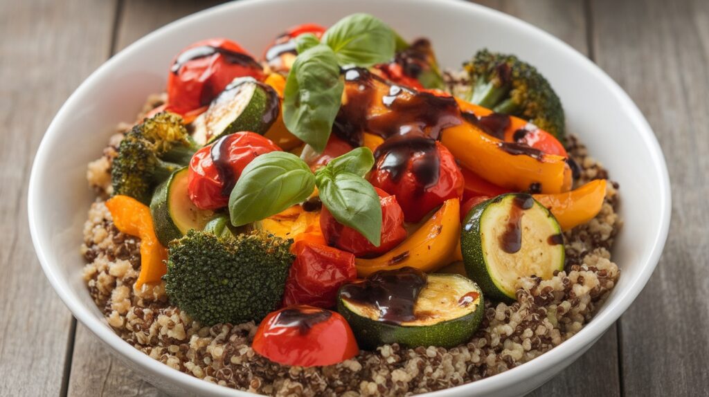 Vegan Balsamic Roasted Veggie Bowl
