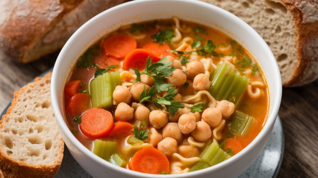 Vegan Chickpea Noodle Soup