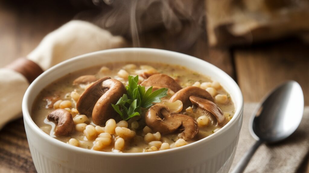 Vegan Mushroom and Barley Soup