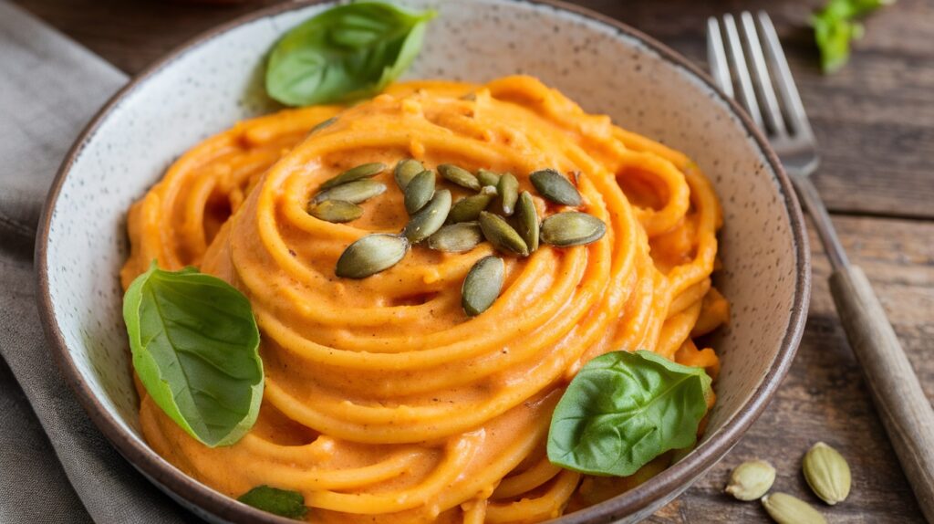 Vegan Spaghetti with Pumpkin Sauce