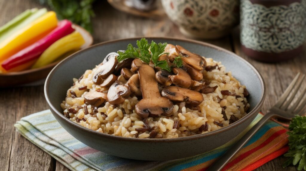 Vegan Wild Rice and Mushroom Pilaf