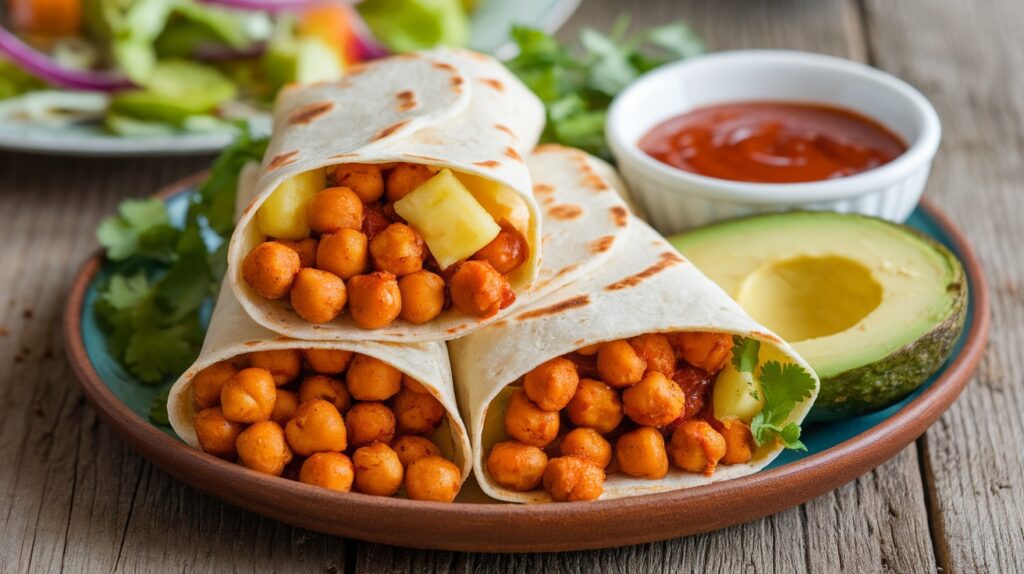 Vegan Pineapple BBQ Chickpea Wraps