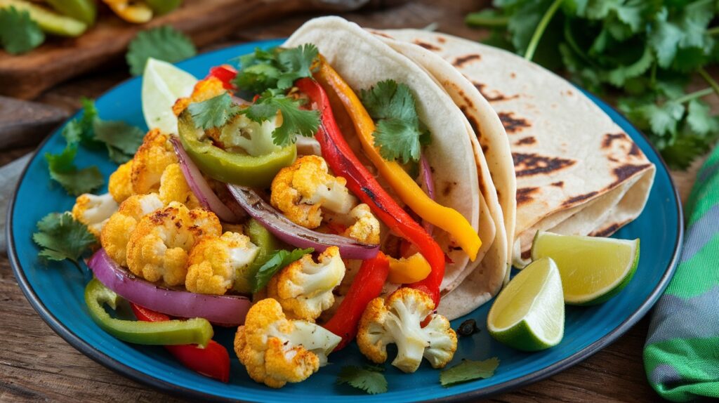 Vegan Roasted Cauliflower Fajitas