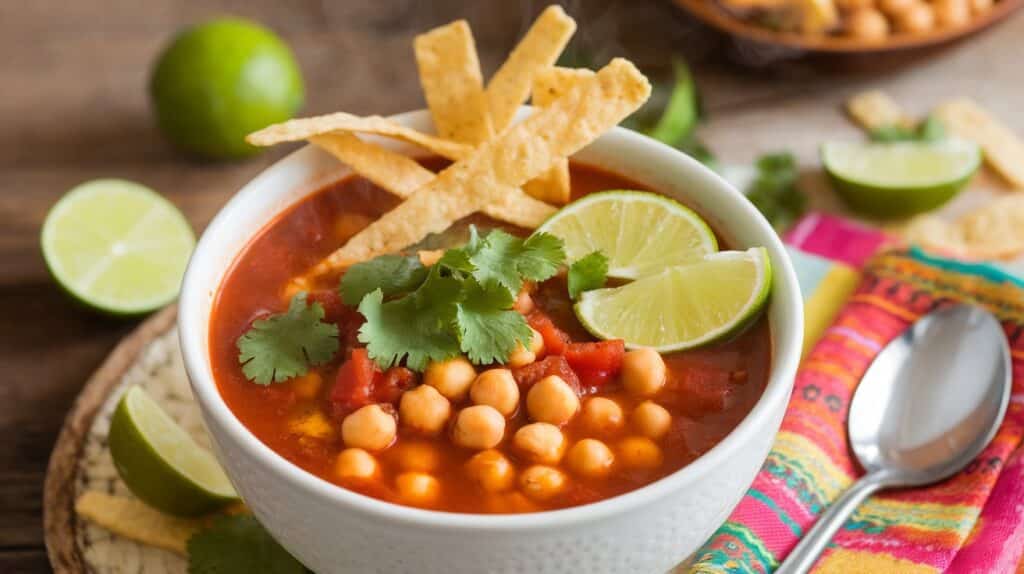 Vegan Chickpea Tortilla Soup