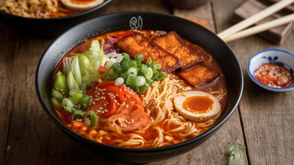 Vegan Spicy Ramen with Crispy Tofu