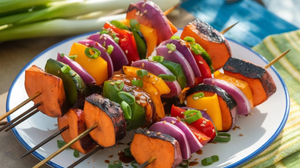 Vegan Teriyaki Sweet Potato Skewers