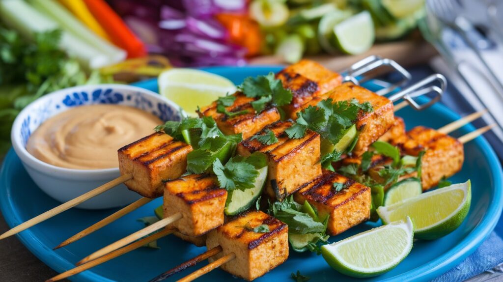 Vegan Tofu Satay Skewers