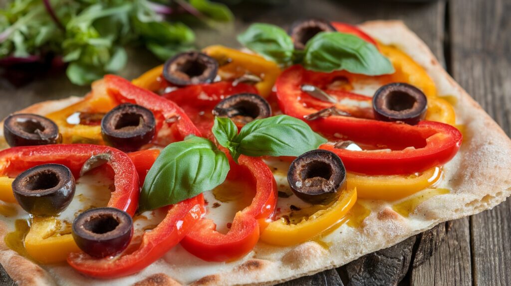 Vegan Mediterranean Flatbread Pizza