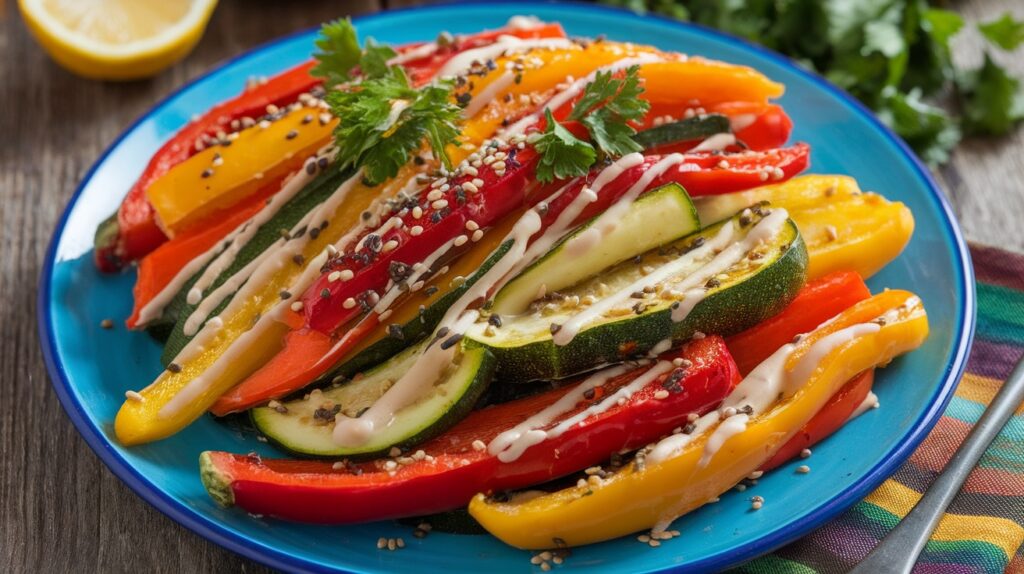 Vegan Lemon Tahini Roasted Vegetables