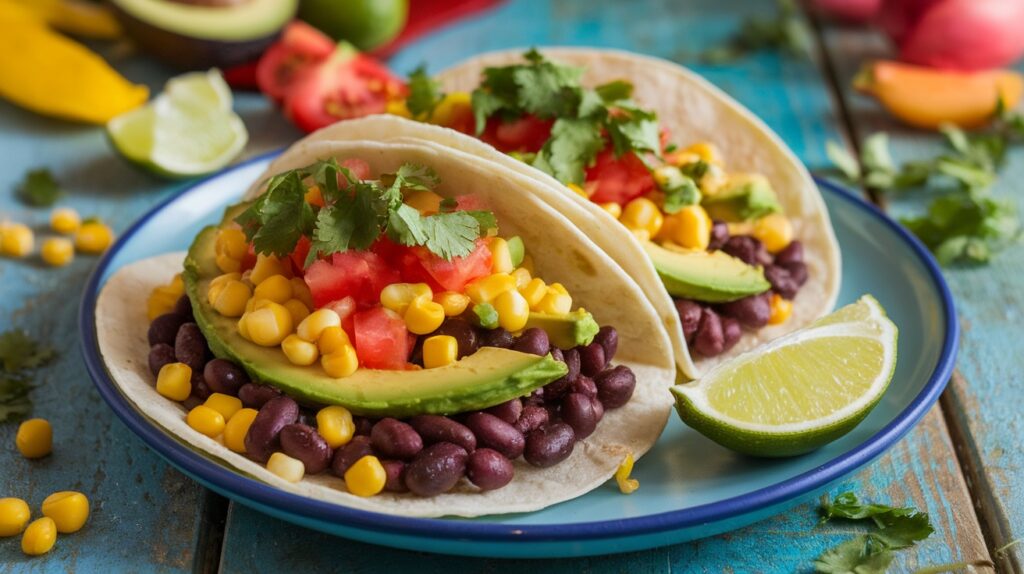Vegan Avocado Black Bean Tacos