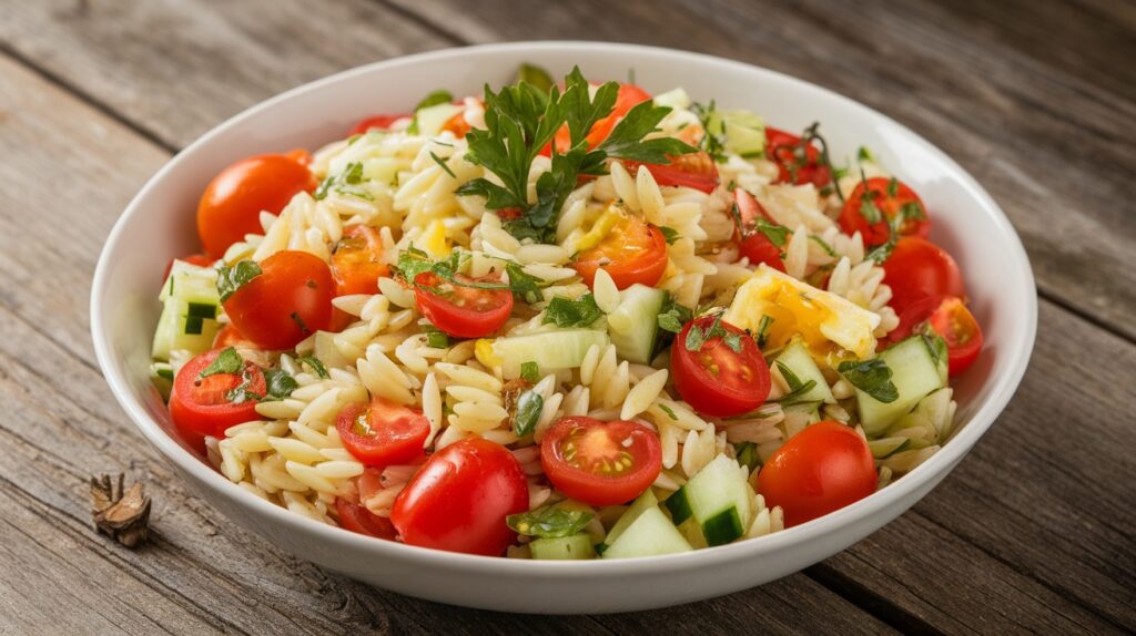 Vegan Mediterranean Orzo Salad