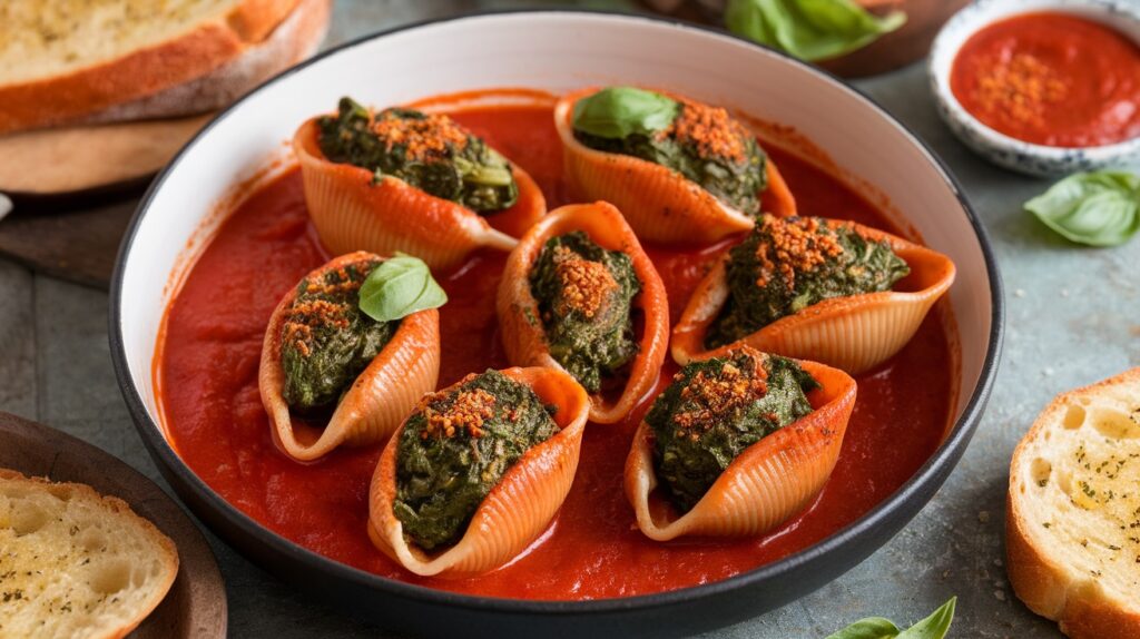 Are you craving a comforting dish that’s packed with flavor? Look no further than these Vegan Spinach and Ricotta Stuffed Shells.