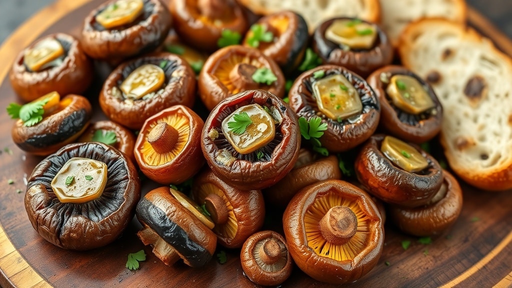 Vegan Garlic Butter Roasted Mushrooms