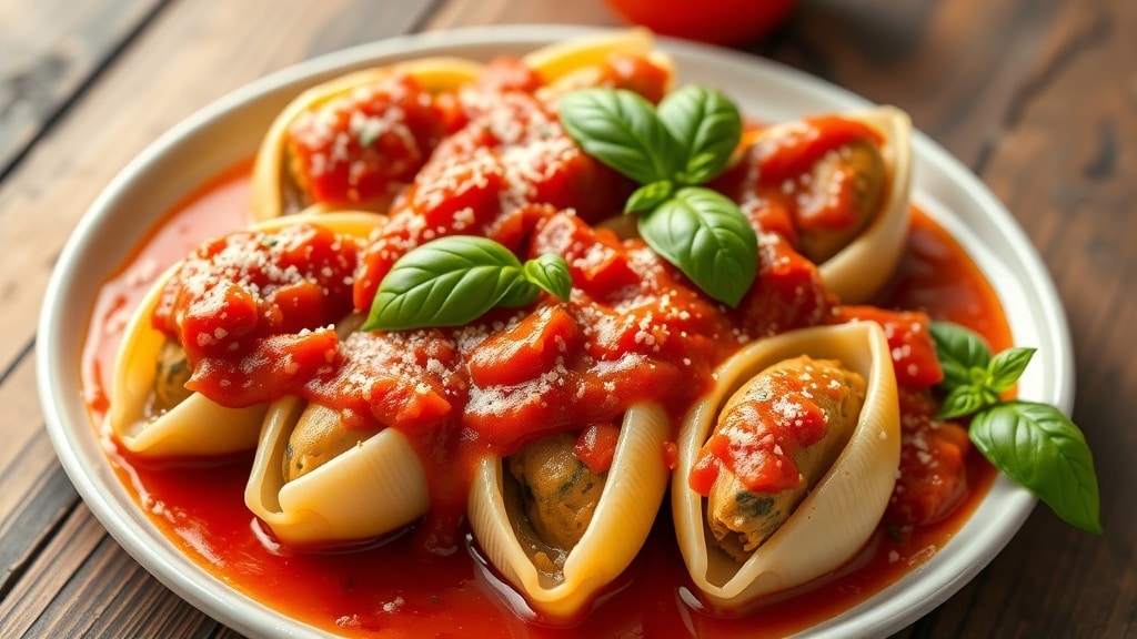 Vegan Tomato Pesto Stuffed Shells