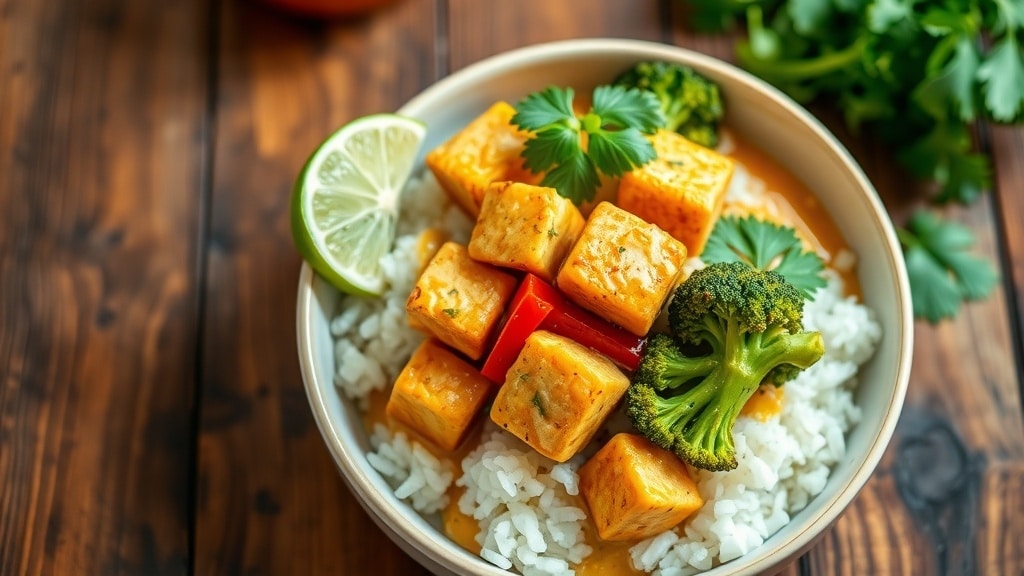 Vegan Thai Curry Tofu Bowls