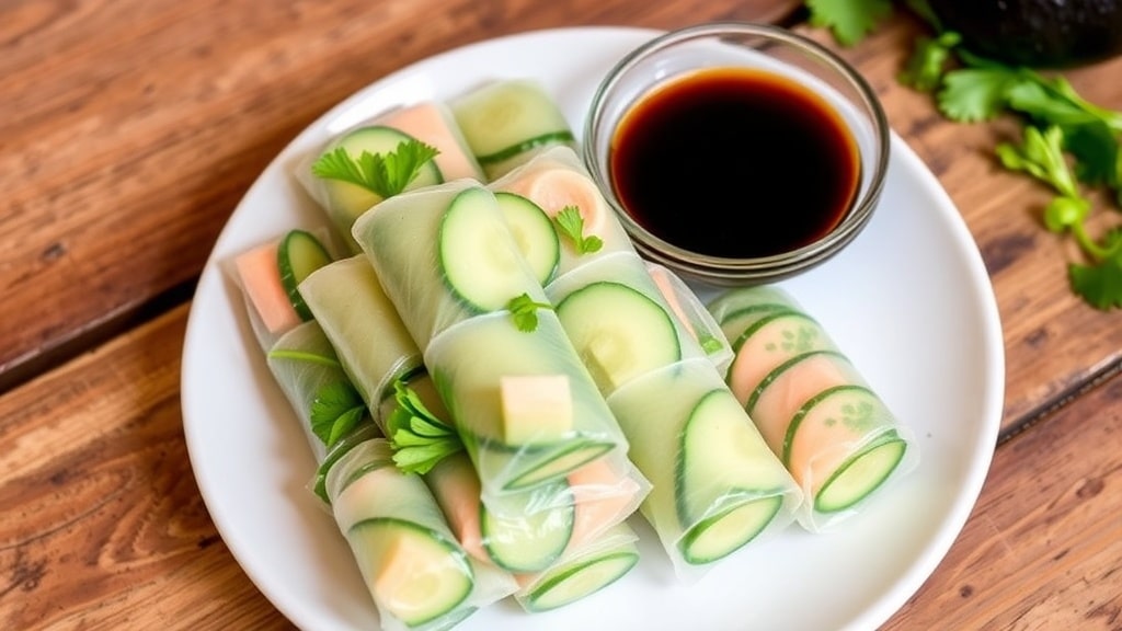 Vegan Cucumber Avocado Spring Rolls