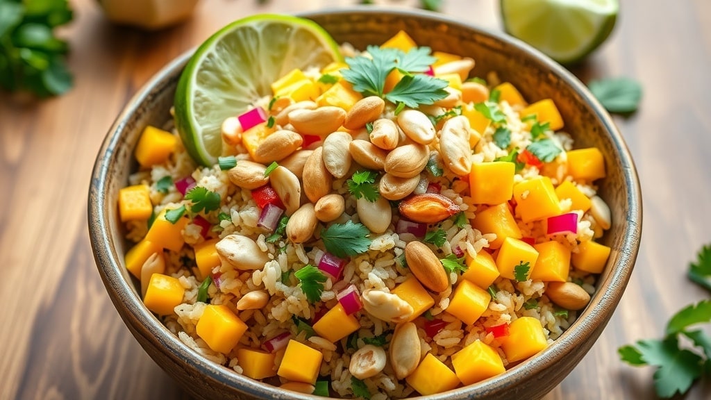 Vegan Mango Peanut Rice Salad