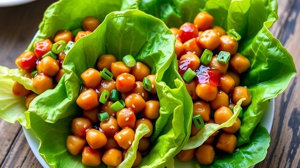 Vegan Chickpea Teriyaki Lettuce Cups