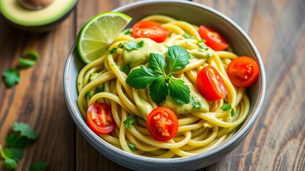 Vegan Avocado Cilantro Lime Pasta