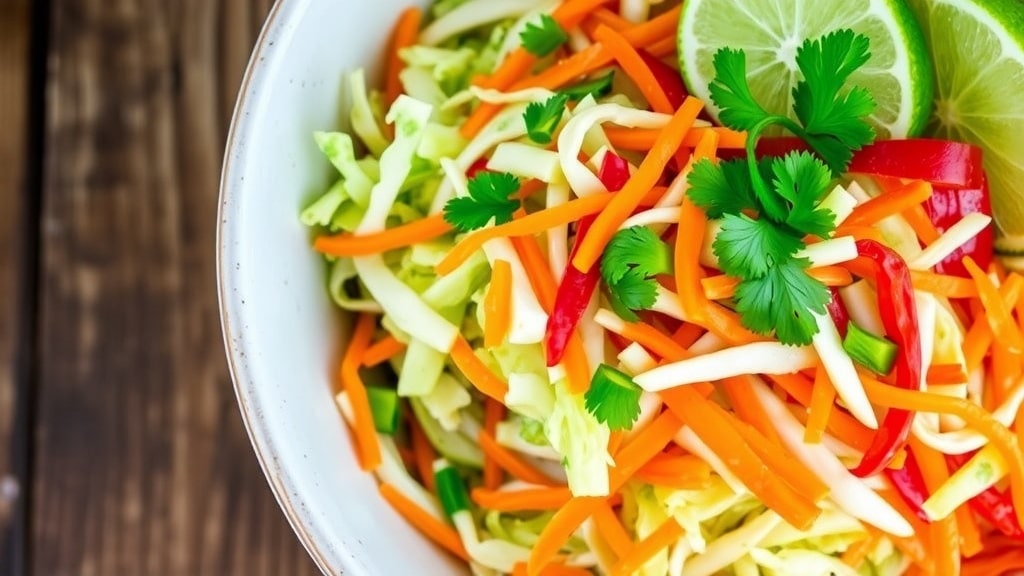Vegan Coconut Lime Cabbage Slaw