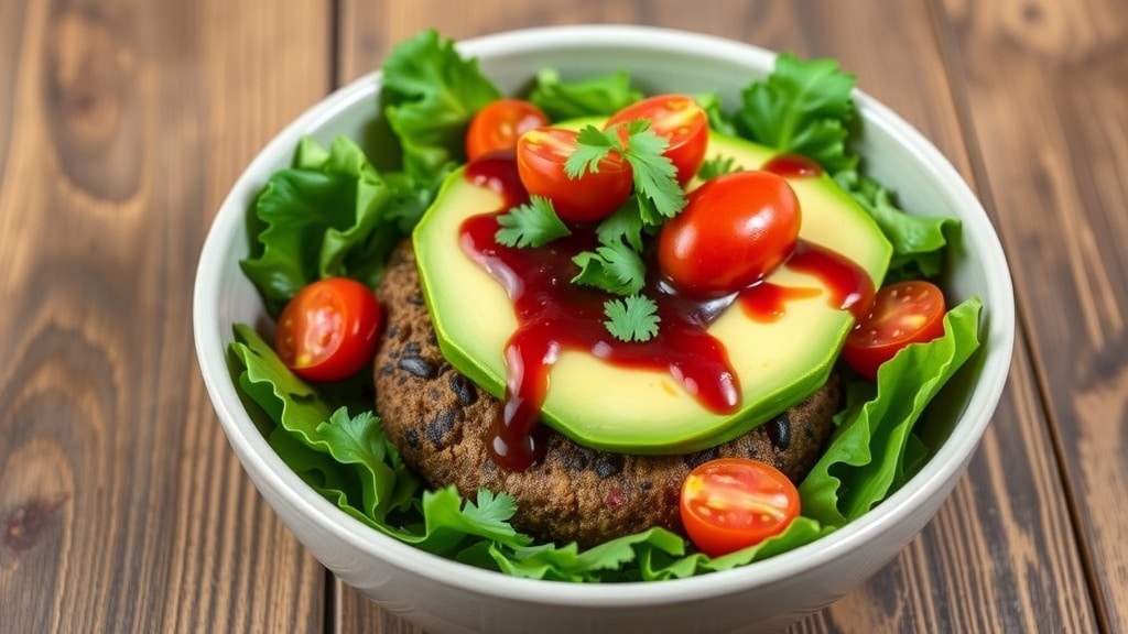 Vegan BBQ Black Bean Burger Bowls