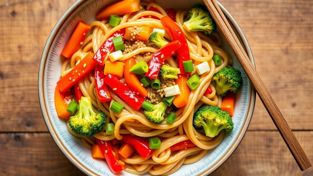 Vegan Spicy Udon Veggie Stir-Fry