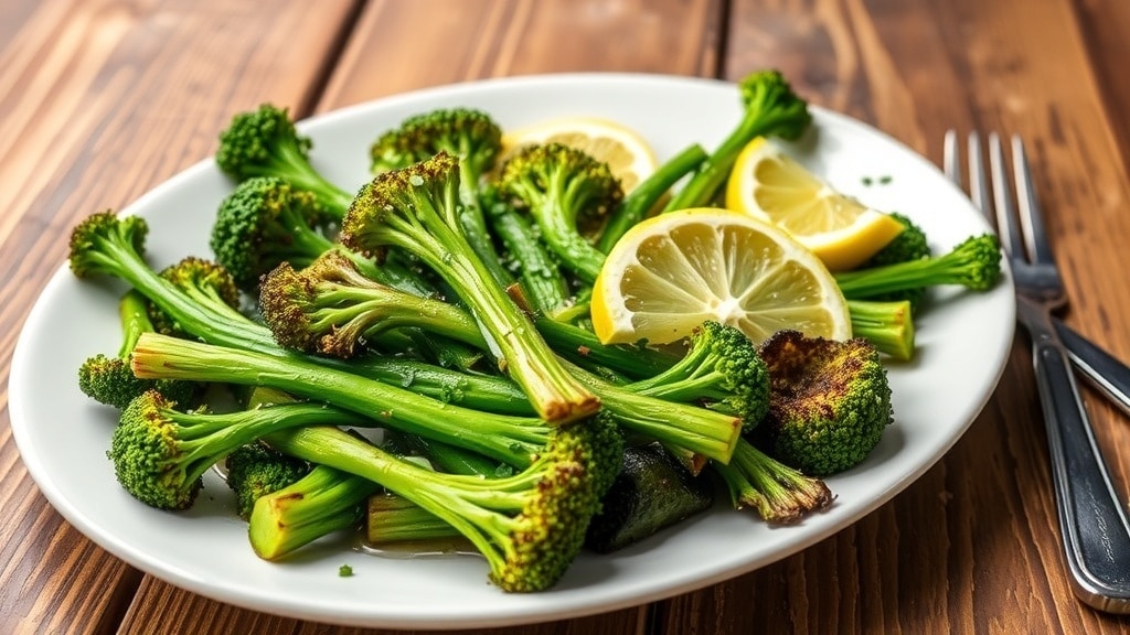 Vegan Lemon Herb Roasted Broccolini
