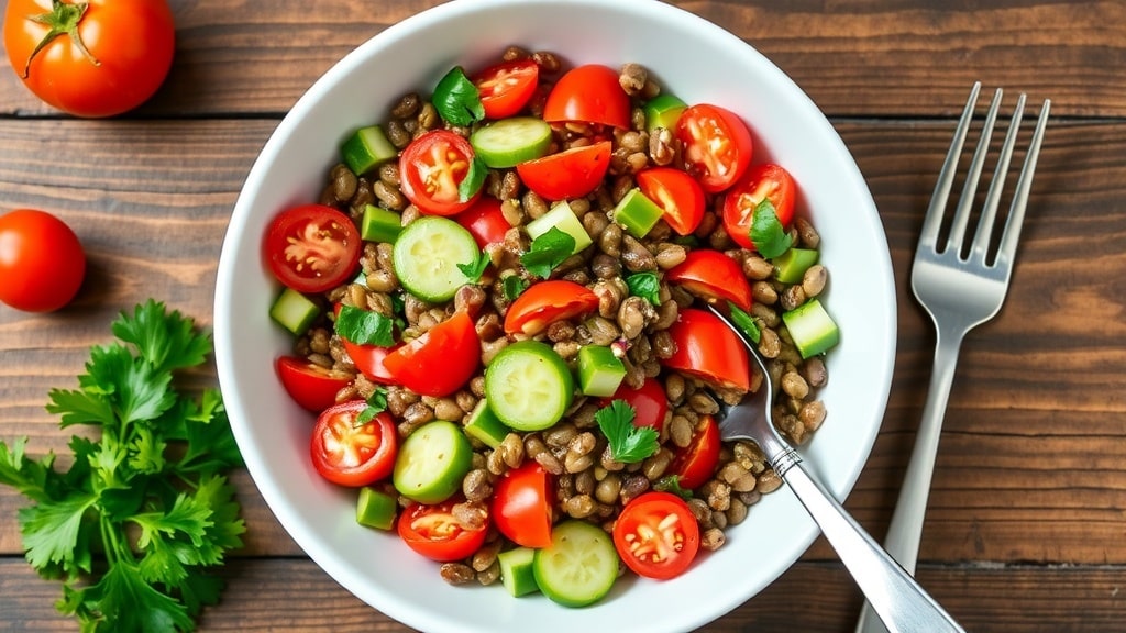 Vegan Mediterranean Lentil Salad
