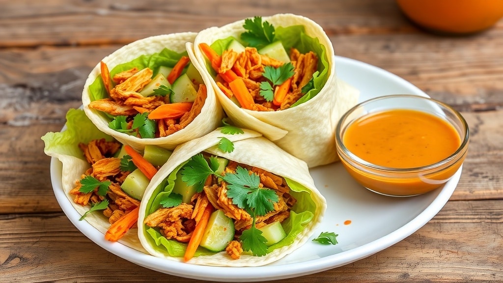 Vegan Spicy Peanut Butter Jackfruit Wraps