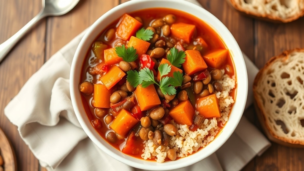 Vegan Moroccan Lentil Stew Bowls