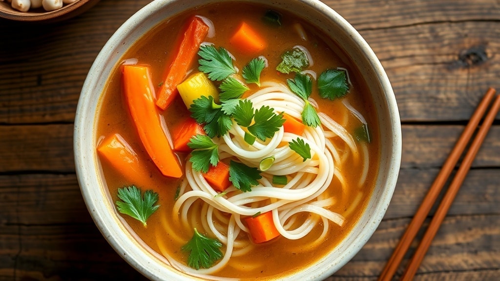Vegan Ginger Garlic Noodle Soup