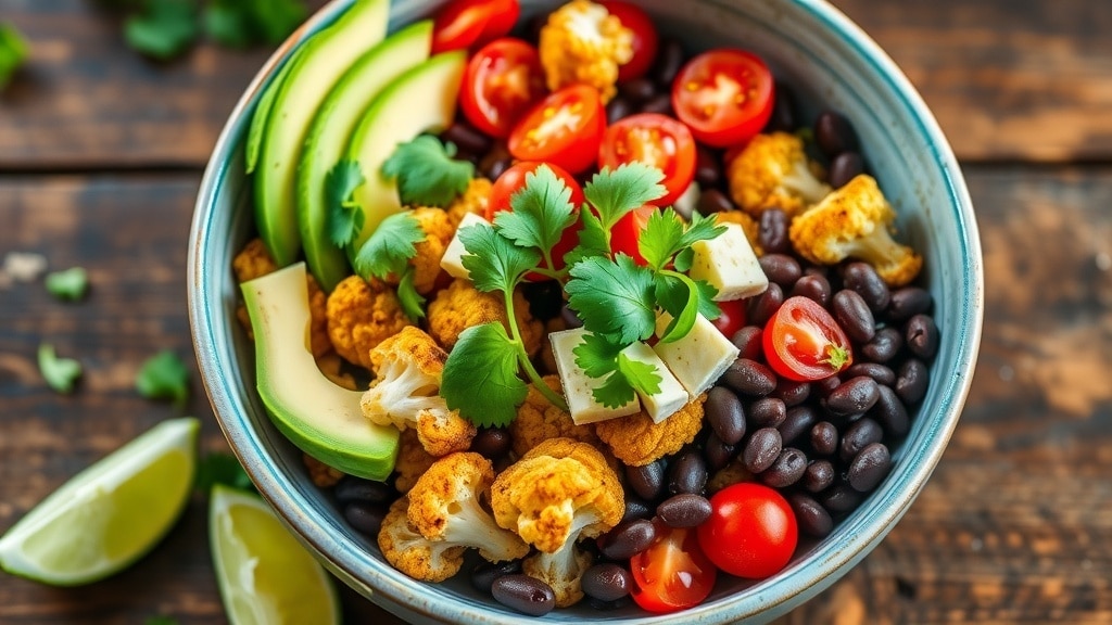 Vegan Roasted Cauliflower Burrito Bowls