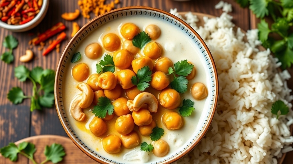 Vegan Cashew Coconut Chickpea Curry