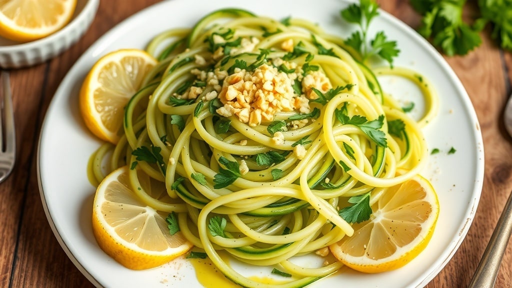 Vegan Lemon Garlic Zoodles