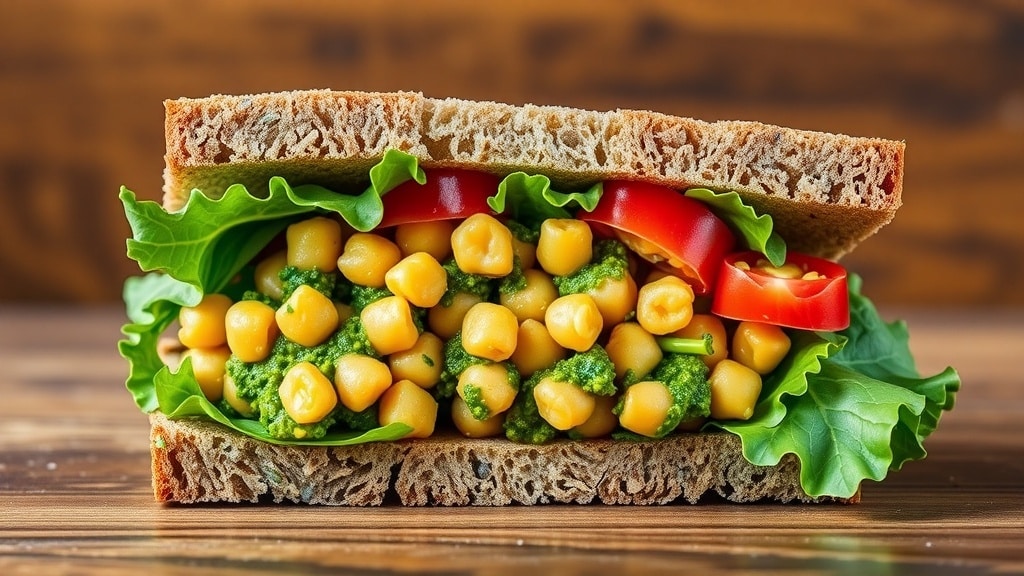 Vegan Chickpea Pesto Sandwiches