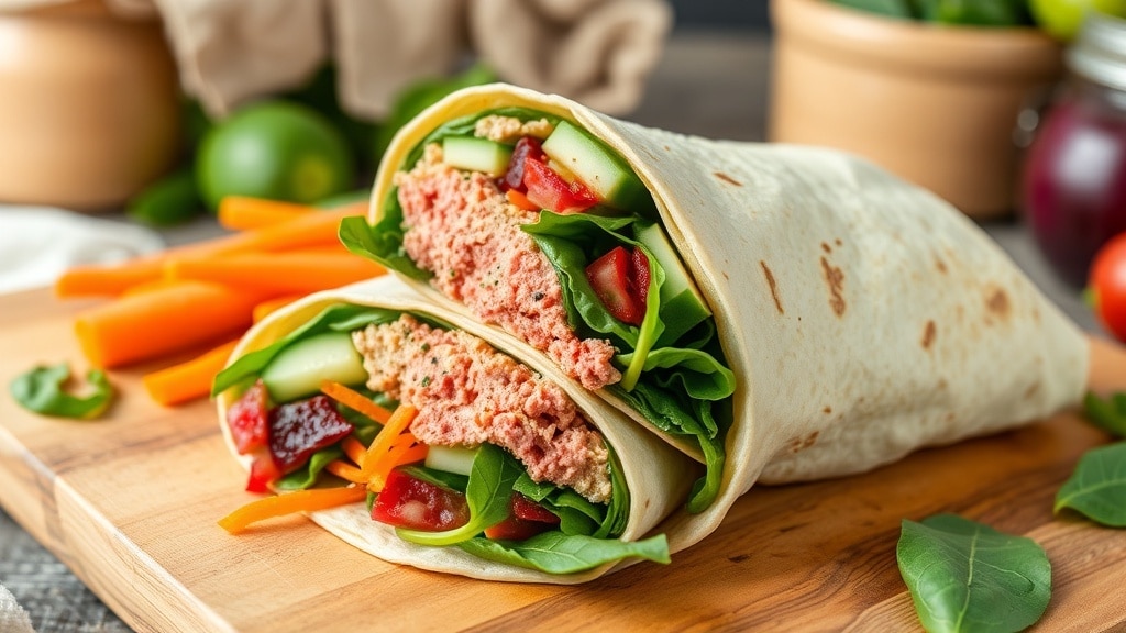 Vegan Creamy Roasted Beet Hummus Wrap