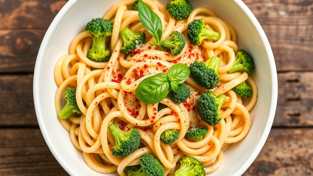 Vegan Cashew Garlic Broccoli Pasta