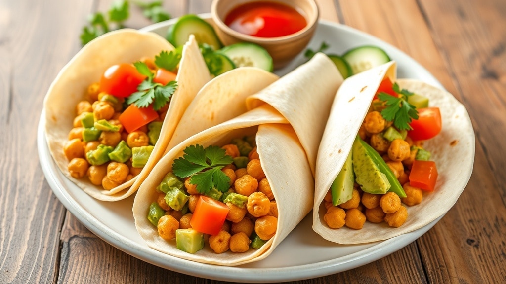 Vegan Avocado Cilantro Chickpea Wraps