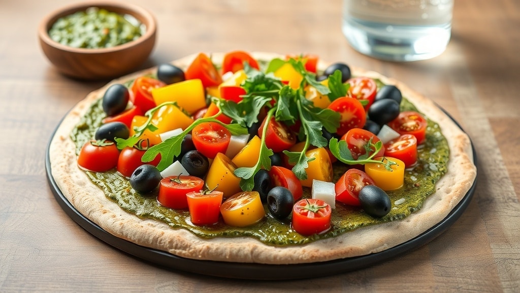 Vegan Mediterranean Pesto Flatbread