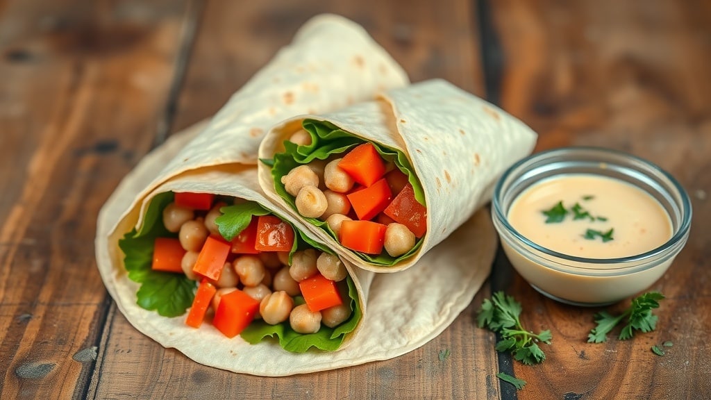 Vegan Creamy Tahini Chickpea Wraps