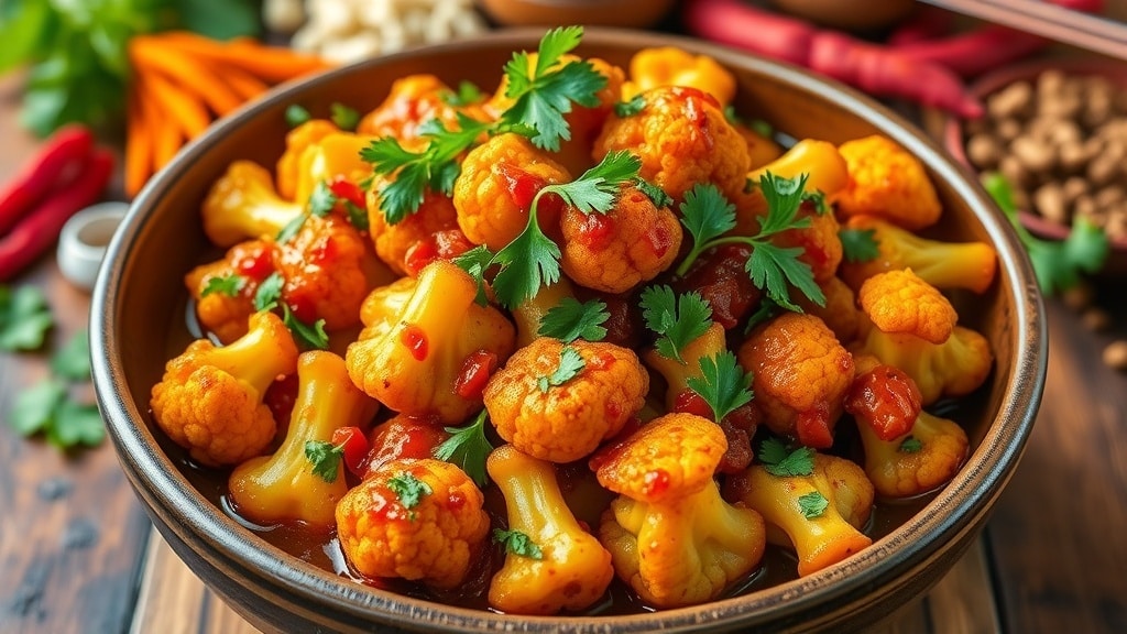 Vegan Roasted Red Curry Cauliflower