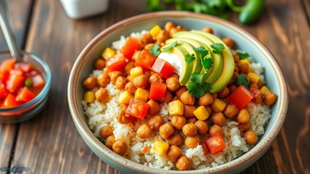 Vegan Chickpea Taco Rice Bowls