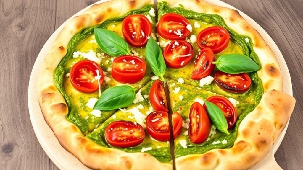 Vegan Pesto Roasted Tomato Pizza