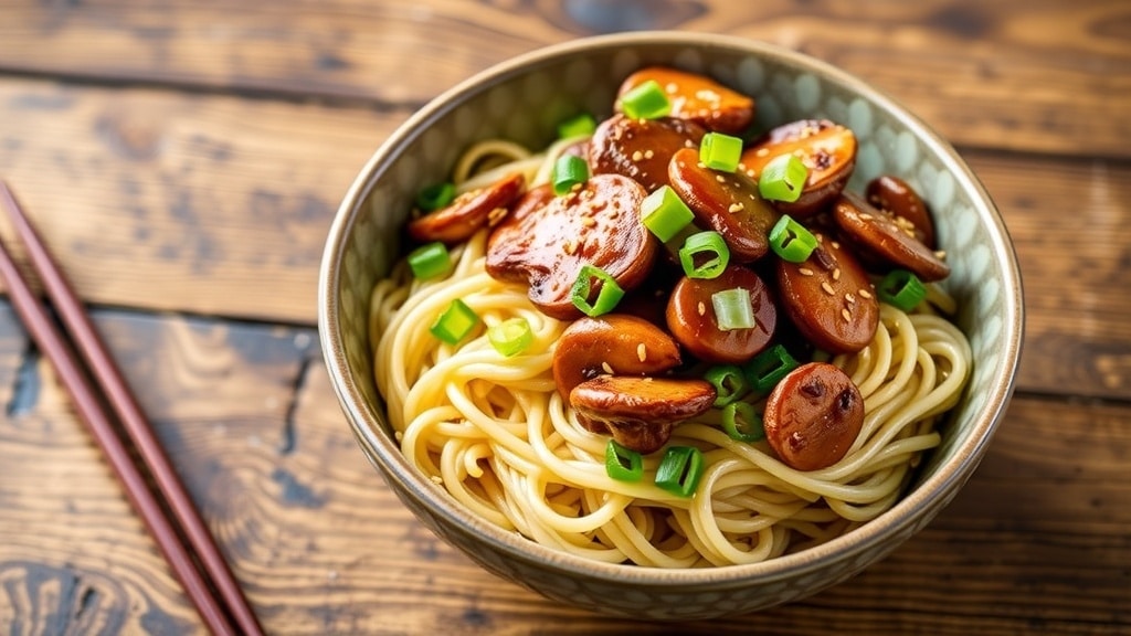 Vegan Teriyaki Mushroom Noodle Bowl