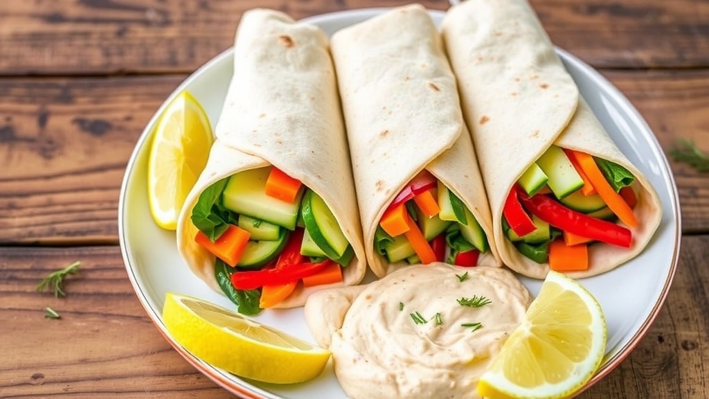 Vegan Lemon Dill Hummus Wraps