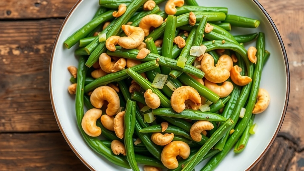 Vegan Cashew Garlic Green Beans